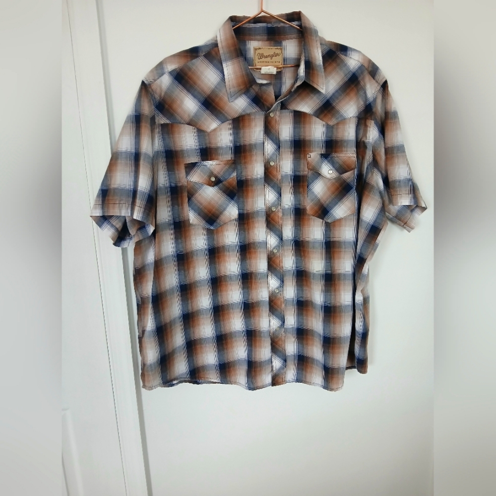 Wrangler Western plaid men's shirt size 2XL pre-owned